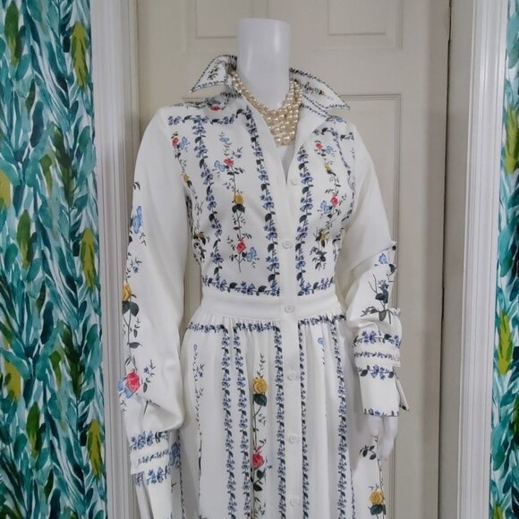 September Cottagecore Prairie Twee Boho Wedding Guest Modest Cora Floral Dress S - Picture 4 of 14